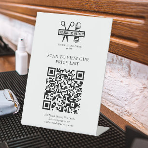 Preisliste für den Business QR-Code für Friseursal Sockelschild