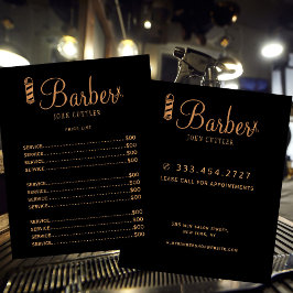 Preisliste für den Friseursalon berufliches Logo Flyer