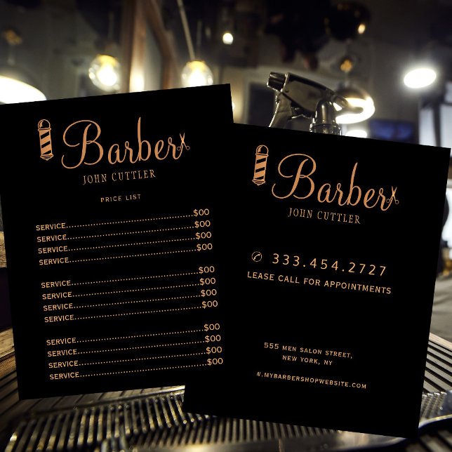Preisliste für den Friseursalon berufliches Logo Flyer (Von Creator hochgeladen)