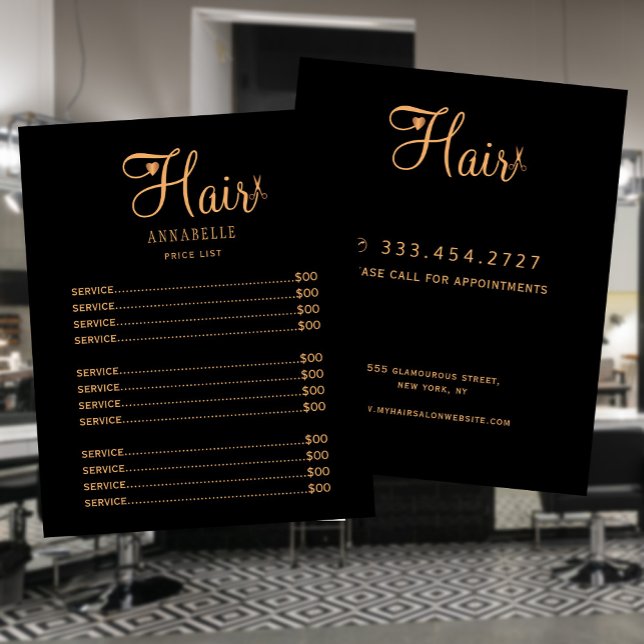 Preisliste für den Friseursalon Flyer (Von Creator hochgeladen)