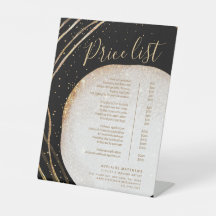 Preisliste für den Stylist-Salon von Chic Black Go