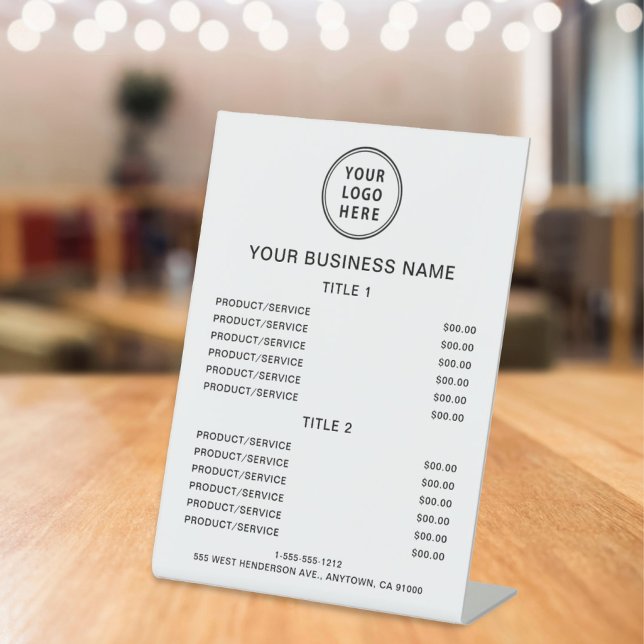 Preisliste für Firmenlogo Sockelschild (Von Creator hochgeladen)