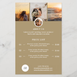 Preisliste für Fotografie Flyer