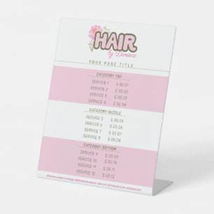 Preisliste für Friseursalon Sockelschild