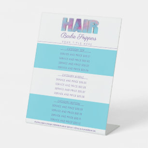 Preisliste für Friseursalon Sockelschild