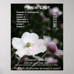 Preisliste für ganzheitliche Anemonen-Behandlungen Poster