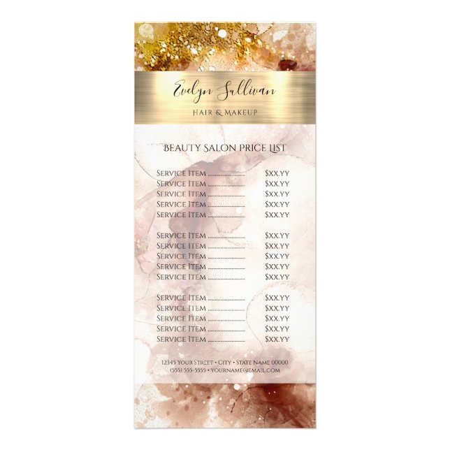 Preisliste für Glitzer von Braungold Werbekarte (Vorne)