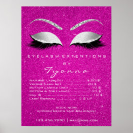 Preisliste für graue Hot Pink Gold Makeup Artist L Poster