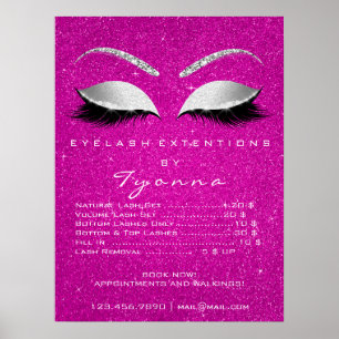 Preisliste für graue Hot Pink Gold Makeup Artist L Poster