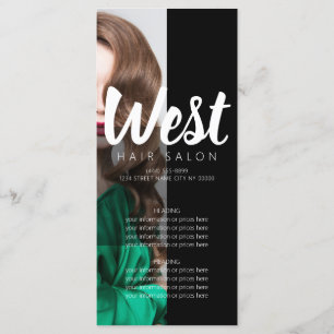 Preisliste für Haarsalon Menükarte