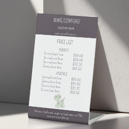 Preisliste für Haustiere/Ballon Sockelschild