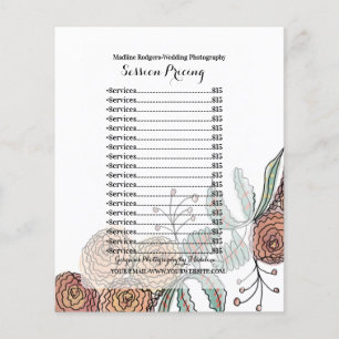Preisliste für Hochzeitfotografie Flyer