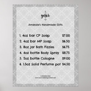 Preisliste für kleine Unternehmen mit Vintagen Dam Poster