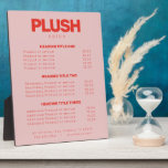 Preisliste für kühne, rosa und rote moderne Salond Fotoplatte<br><div class="desc">Die kühle Rosa und rote Salon-Service-Preisliste easel ist ein elegantes Preisschild, das mit einem süß-rot-rosa Hintergrund und zeitgenössischer Designer-Typografie entworfen wurde. Ideal für jeden Salon-Besitzer, Stylist, Kosmetologe, Friseur, Make-up-Künstler, Innenarchitekten, Event-Planer oder auch für alle beruflichen. Um Änderungen am Layout vorzunehmen, geben Sie Ihren Text ein und wählen Sie dann "anpassen",...</div>