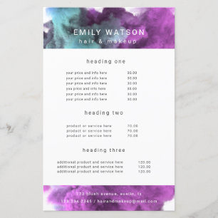 Preisliste für lila Raucheffekte