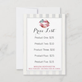 Preisliste für Lipstick-Distributoren Wasserfarben