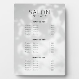 Preisliste für Minimalistische Wellness-Center- un Fotoplatte