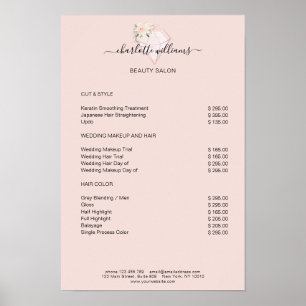Preisliste für moderne Diamanten-Blume Poster