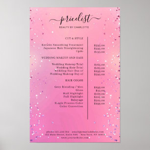 Preisliste für moderne Glitzer Poster