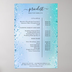 Preisliste für moderne Glitzer Poster