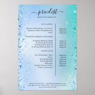 Preisliste für moderne Glitzer Poster