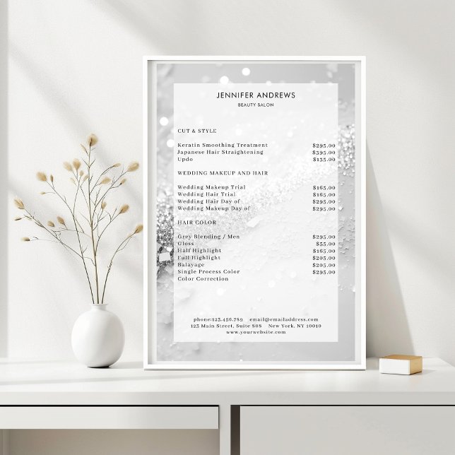 Preisliste für moderne Glitzer Poster (Von Creator hochgeladen)