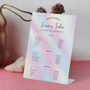 Preisliste für moderne Holographic Nails Beauty Sa Sockelschild