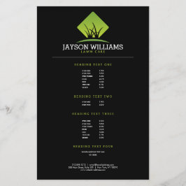 Preisliste für moderne Rasenpflege/Landschaften fü Flyer