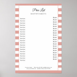 Preisliste für moderne Streifen Poster