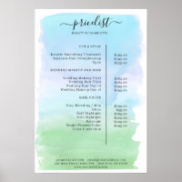 Preisliste für moderne Wasserfarben