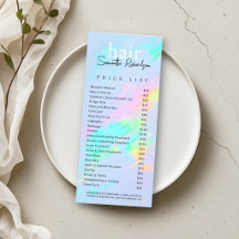 Preisliste für Nagelstudio Haarstudio Make-up Holo