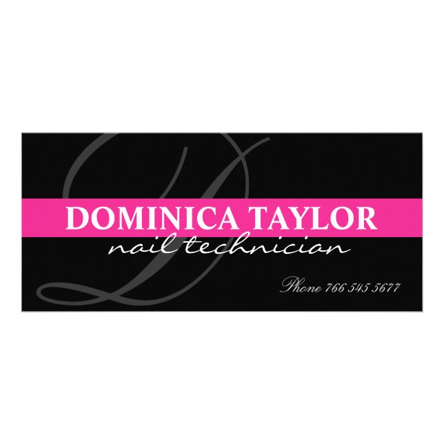 Preisliste für Nageltechniker Werbekarte (Vorne)