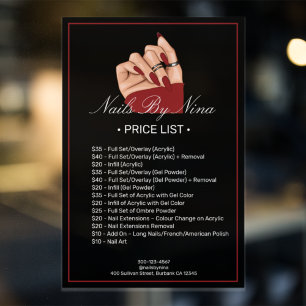 Preisliste für professionelle Nagelstudio-Dienstle Poster