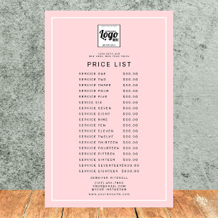 Preisliste für Rosa-Logo Flyer