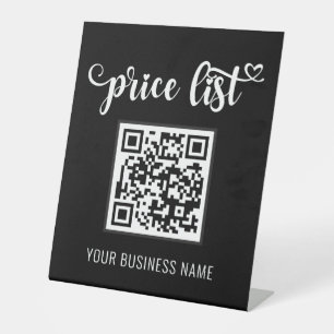 Preisliste für Schwarzweiß-QR-Code Schönheitssalon Sockelschild
