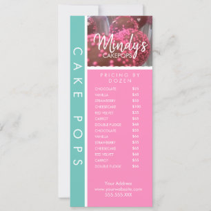 Preisliste für selbstgebackene Bäckerei-Cakepops d Einladung