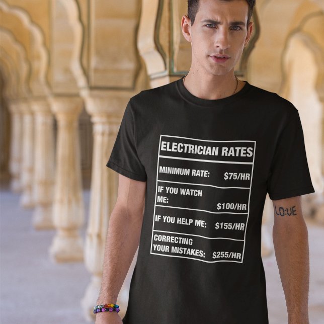Preisliste für sonnige Elektrizität T-Shirt (Electrician)