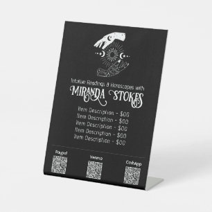 Preisliste für Sun & Moon Tarot Reader Sockelschild
