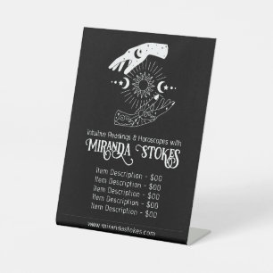 Preisliste für Sun Moon Tarot Reader Sockelschild