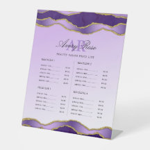 Preisliste für Violet & Gold Agate Beauty Salon