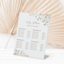 Preisliste für Wildblumen Pedestzeichen