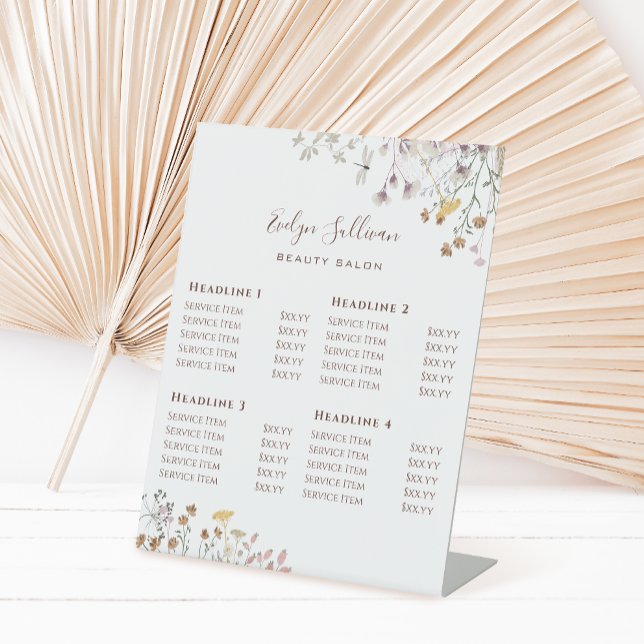 Preisliste für Wildblumen Pedestzeichen Sockelschild (Von Creator hochgeladen)