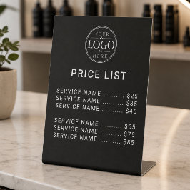 Preisliste Geschäft Firmenlogo Tischschild Sockelschild