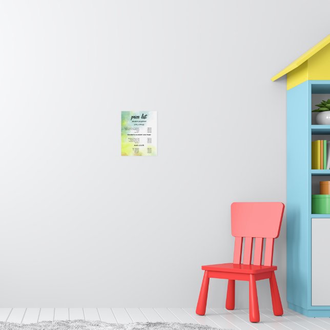 Preisliste "Green & Blue Artistic" Poster (Kinderzimmer 1)