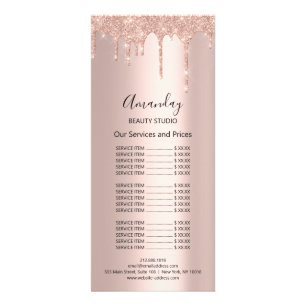 Preisliste Haar Makeup Lashes Nagelwachs Rose Blus Werbekarte