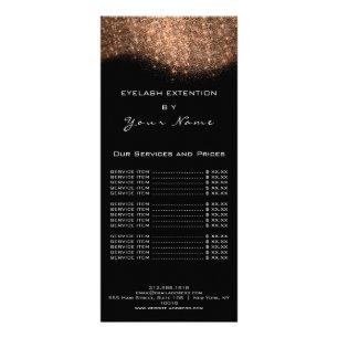 Preisliste Lashes Makeup Friseur Kupfer Schwarz Werbekarte