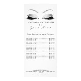 Preisliste Lashes Makeup White Silver Werbekarte