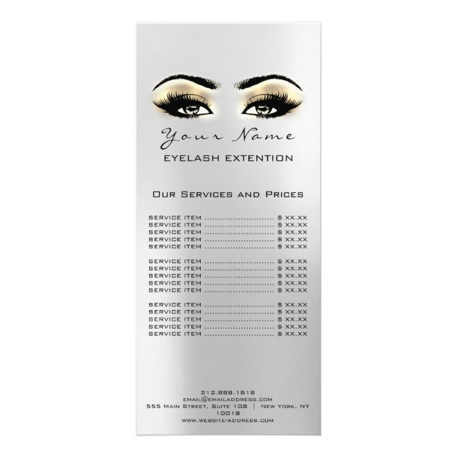 Preisliste Lashes Werbekarte (Hinten)