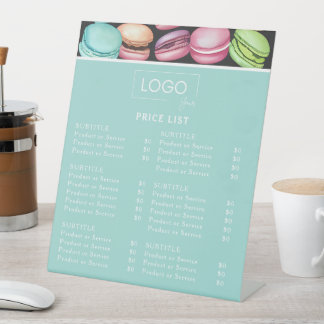 Preisliste | Logo Französisch Macaron Mint Patisse Sockelschild
