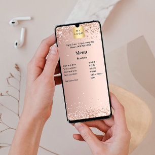 Preisliste Menü Firmenlogo Rose Goldkarte Einladung